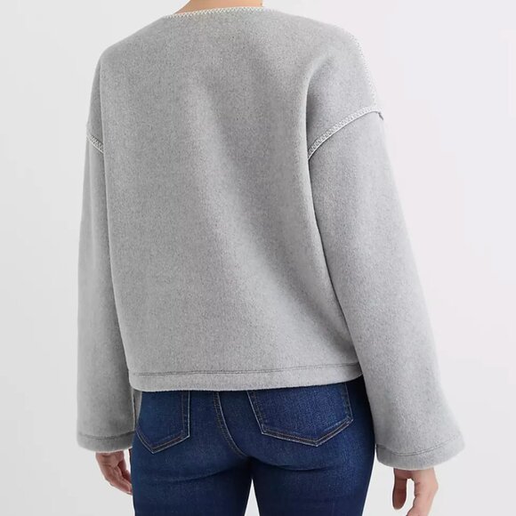 LOFT - Heathered Whipstitch Fleece Top - Picture 3 of 3